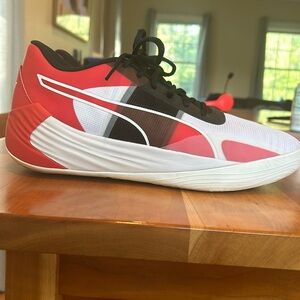 Puma Fusion Nitro Basketball Shoes (Unisex: Red, Black, White)